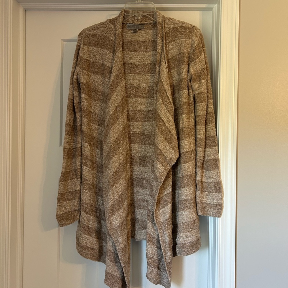 Barefoot Dreams Striped Brown Cardigan